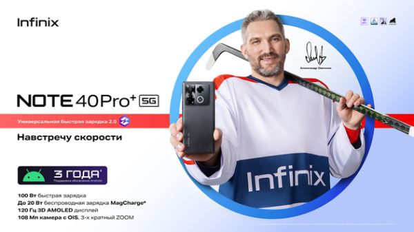 Infinix запускает смартфон NOTE 40 Pro+ 5G: самый мощный и производительный в линейке